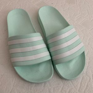 Adidas Mint Green Slip Ons Size 8